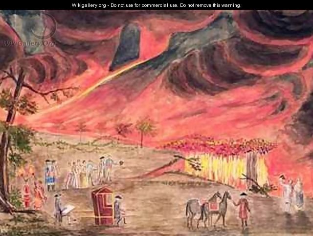Sir William Hamilton 1730-1803 Studying the Eruption of Vesuvius in 1771 - Pietro Fabris