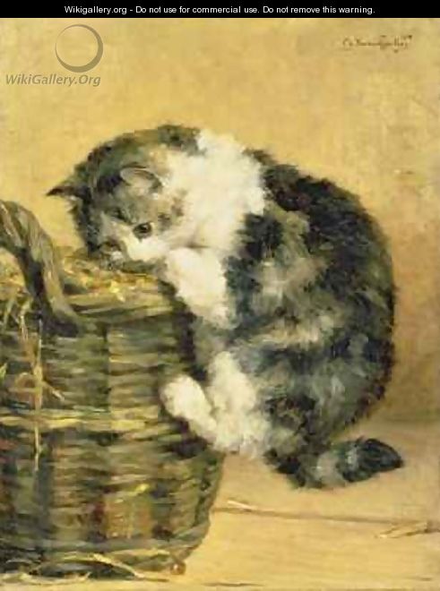 Cat with a Basket - Charles van den Eycken