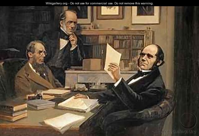Joseph Hooker Charles Lyell and Charles Robert Darwin - Evstafieff