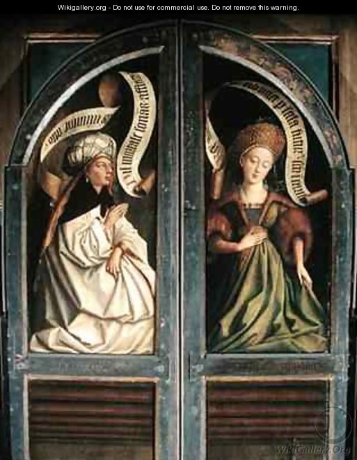 The Ghent Altarpiece The Erythrean Sibyl and the Cumaean Sibyl from the exterior of the two shutters - Hubert & Jan van Eyck