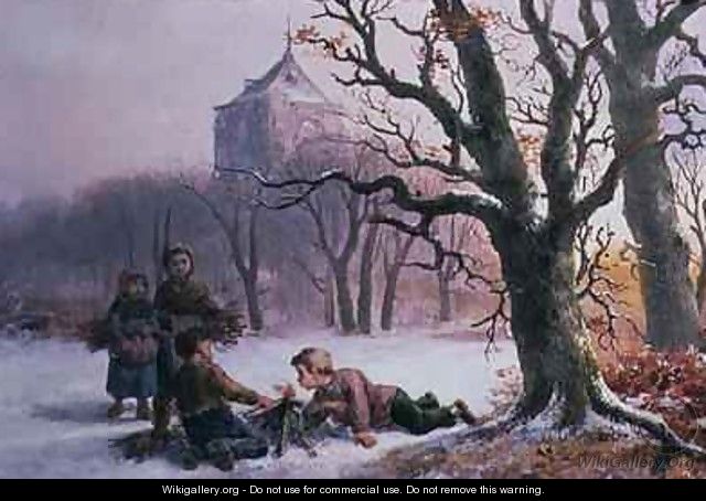 Children Playing in the Snow - R. Favelle