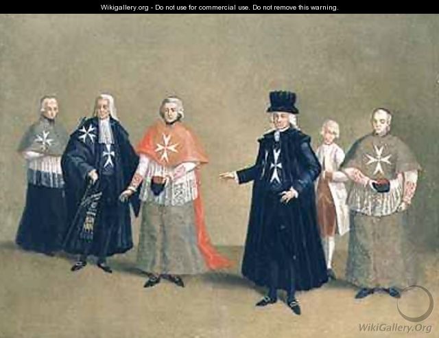Grand Master and Chaplains of the Knights of the Order of Malta - Antoine de Favray