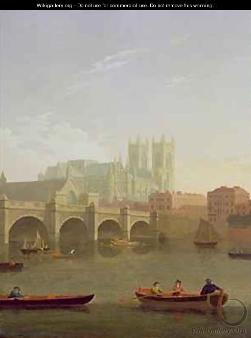 Westminster Abbey and Westminster Bridge Seen from the South - Joseph Farington