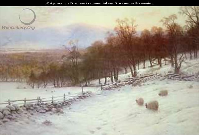 Snow Covered Fields with Sheep - Joseph Farquharson