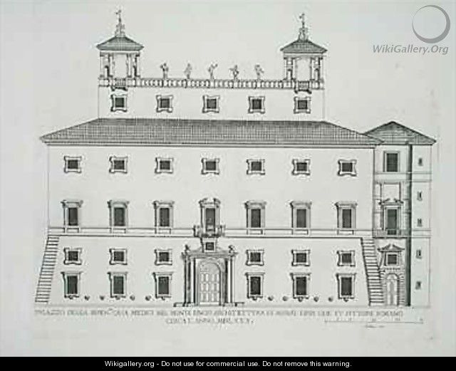 Palazzo Serenissima Casa Medici on the Pincio Hill Rome - Pietro or Falda, G.B. Ferrerio