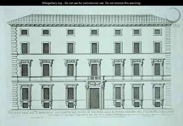 Palazzo of the Marchese Giovanni Battista Crescentii Rome - Pietro or Falda, G.B. Ferrerio