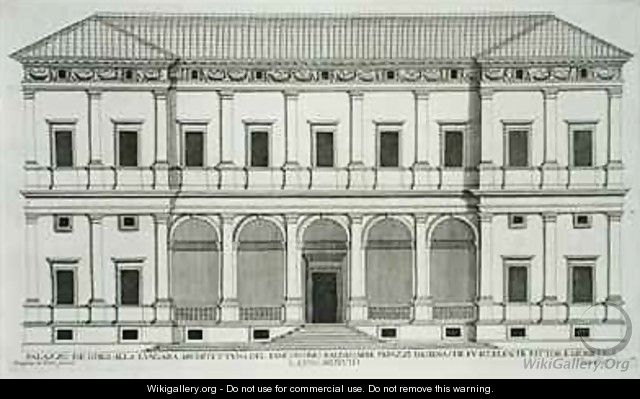 Palazzo Chigi on the Lungara Rome - Pietro or Falda, G.B. Ferrerio