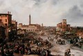 View of a Market Town and possibly the Fair of St Allessandro - Carlo Ferrari