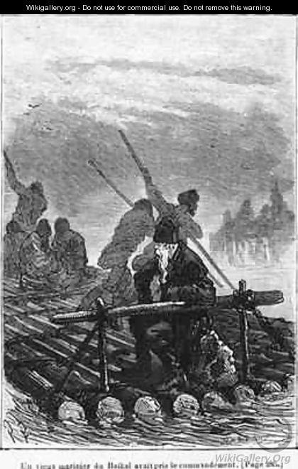 An old Baikal boatman took command of the raft - (after) Ferat, Jules