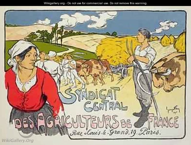 Reproduction of a poster advertising the Central Syndicate of French Farmers - Georges Fay