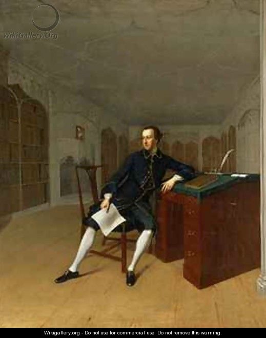 Sir Roger Newdigate 1719-1806 in the Library at Arbury - Arthur Devis