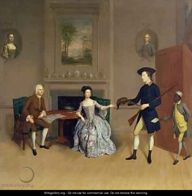 John Orde with his wife Anne and his eldest Son William of Morpeth Northumberland - Arthur Devis