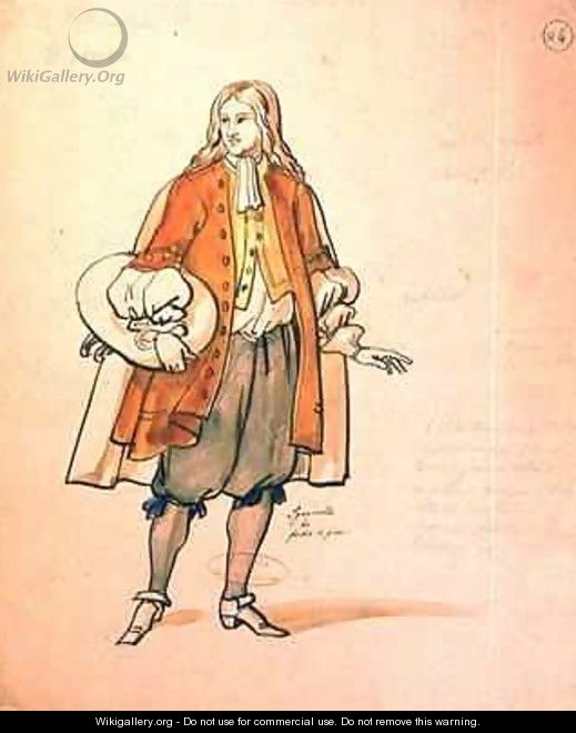 Costume design for an 1847 production of Don Juan 2 - Achille-Jacques-Jean-Marie Deveria