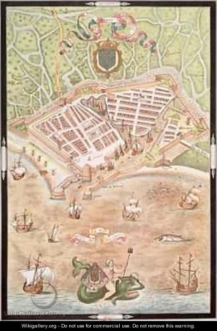 Fascimile of a Plan of Le Havre in 1583 - Jacques Devaulx