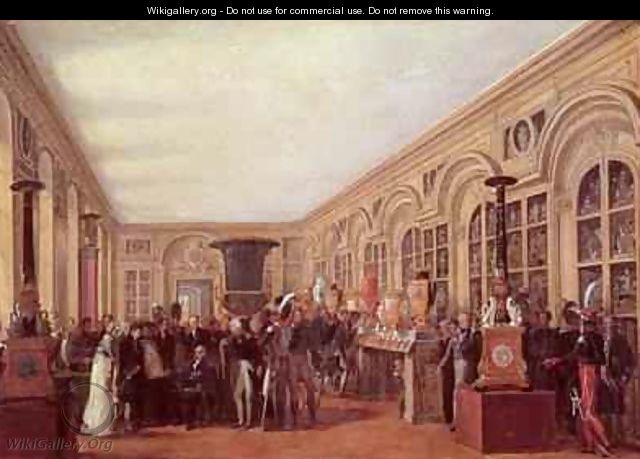 Alexandre Brongniart 1770-1847 Presenting the Artists of the Sevres Workshop to Louis XVIII 1755-1824 - Jean-Charles Develly