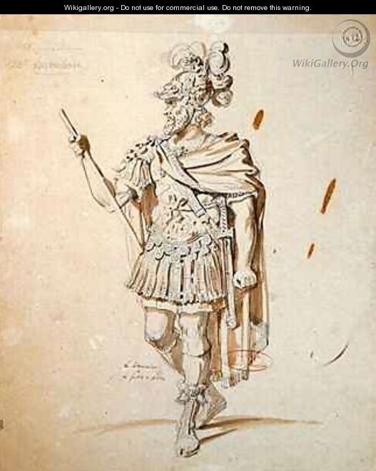 Costume design for the role of Le Commandeur - Achille-Jacques-Jean-Marie Deveria