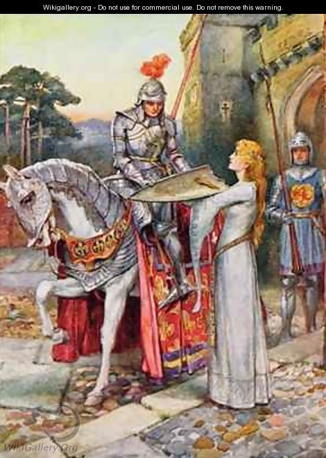 Sir Lancelot Gives his Shield into Elaines Keeping - Arthur A. Dixon