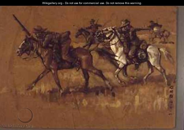 Mounted Boers in Action - C. Dixon