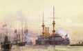 The Prince George at Spithead The Naval Requiem of Queen Victoria - Charles Edward Dixon