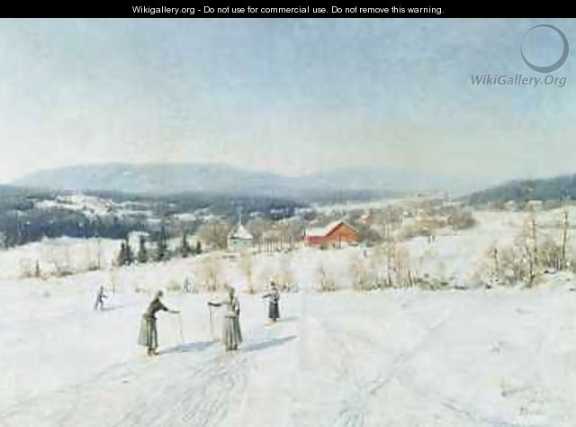 Landscape with Skiers - Carl-Edvard Diriks