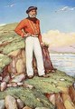 Giuseppe Garibaldi on a cliff ledge on the island of Caprera gazing out towards Italy - Arthur A. Dixon