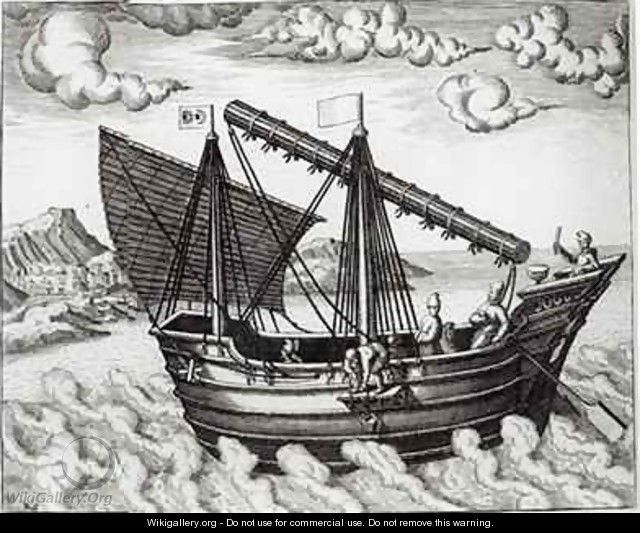 A Chinese Junk - Johannes Baptista van, the Younger Doetechum