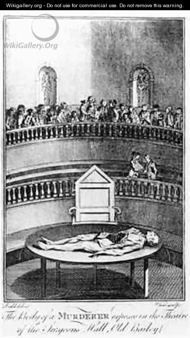 The Body of a Murderer Exposed in the Theatre of the Surgeons Hall Old Bailey London - (after) Dodd, Daniel
