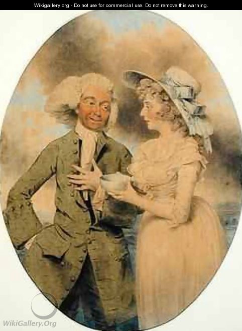 John Edwin and Mrs Wells as Lingo and Cowslip in the Agreeable Surprise - John Downman
