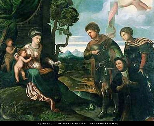 Madonna and Child with John the Baptist and other Saints - Dosso Dossi (Giovanni di Niccolo Luteri)