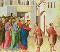 Jesus Opens the Eyes of a Man Born Blind 2 - Buoninsegna Duccio di