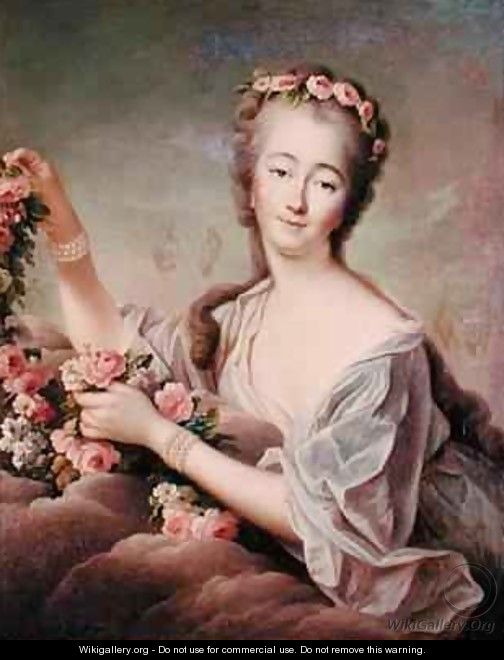 Portrait of the Countess du Barry 1743-93 as Flora - Francois-Hubert Drouais