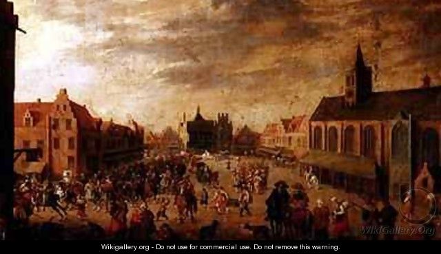 A military procession in the town square of Amersfoort 2 - Joost Cornelisz. Droochsloot
