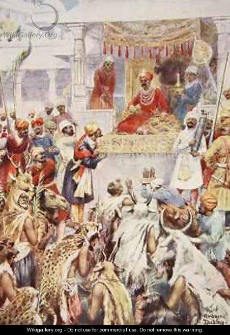 The Khan Jhan shows Akbar his princely captives - Ambrose Dudley