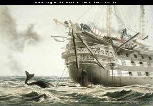 HMS Agamemnon laying the original Atlantic cable - Robert Dudley