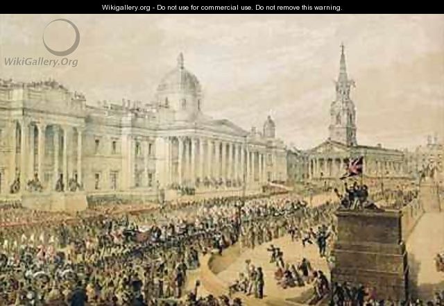 Wedding procession of Edward Prince of Wales and Princess Alexandra at Trafalgar Square - Robert Dudley