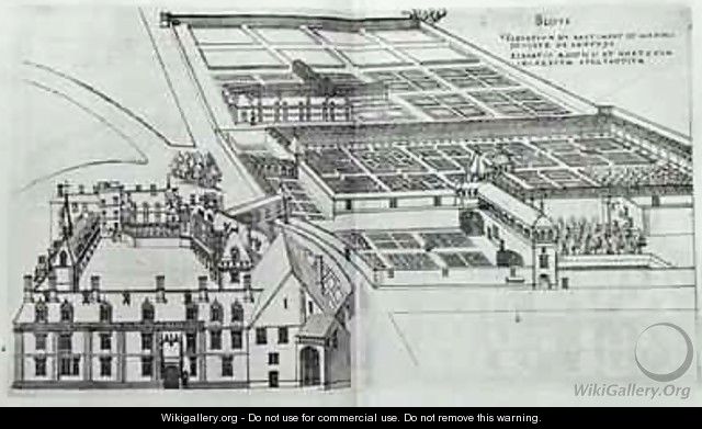 Plan of the enclosed gardens and Chateau de Gaillon - J. Androuet (du Cerceau) Ducerceau