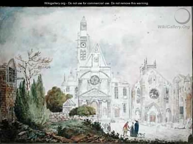 Facade of the Old Church of Saint Genevieve and Saint Etienne du Mont - Mme. (nee Destours) Duchateau