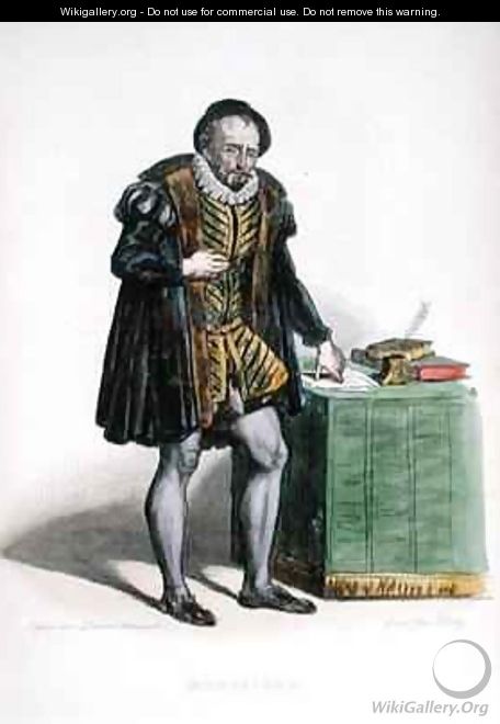 Michel Eyquem de Montaigne 1533-92 from Le Plutarque Francais - (after) Dupont, H.