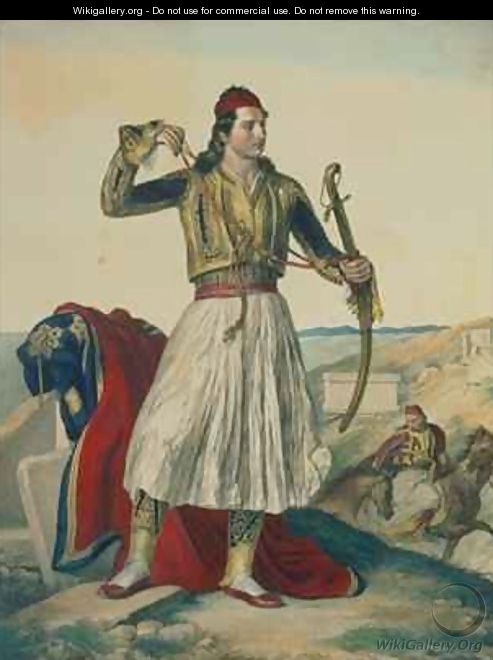 Demetrius Mavromichalis a Greek soldier and patriot - (after) Dupre, Louis