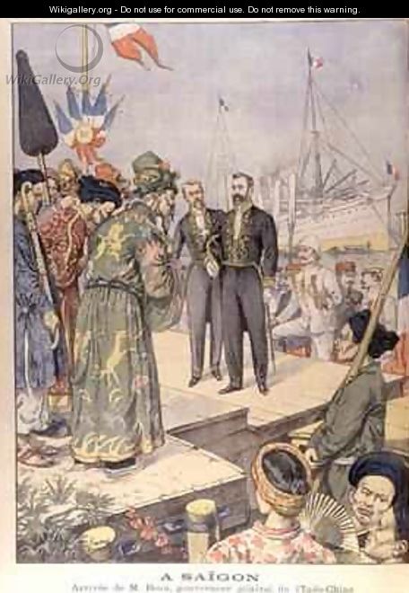 Arrival in Saigon of Paul Beau 1857-1927 Governor General of Indo China 1902-07 - Charles Georges Dufresne