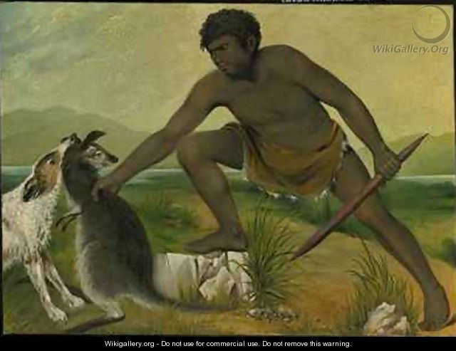 Native taking a kangaroo - Benjamin Duterrau
