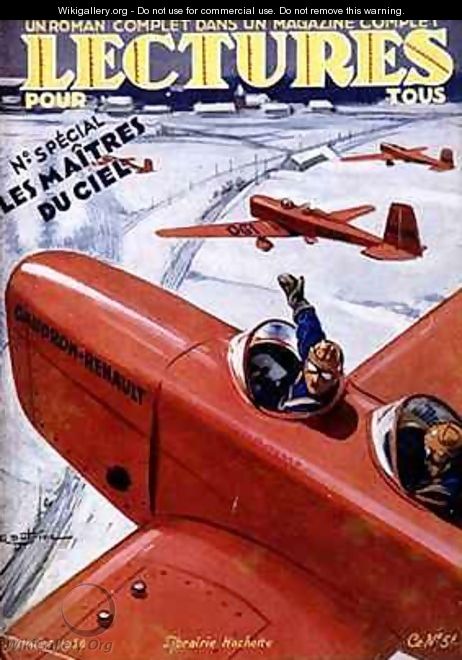 Cover of Lectures Pour Tous depicting Caudron Renault aeroplanes - Gaston Dutriac