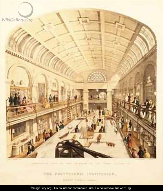 Interior view of the Great Gallery at the Polytechnic Institution Regent Street - Thomas Goldsworth Dutton