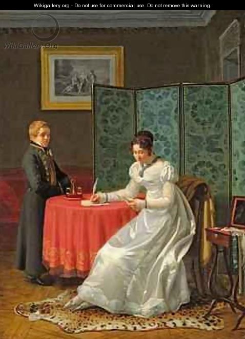 Woman Writing a Letter - Pierre Duval-Lecamus