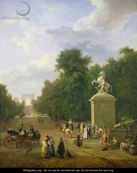 The Entrance to the Champs Elysees in 1830 - Eustache Francois Duval