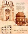 Plan Cross Section and Elevation of the Loggia or Palazzo del Commune Brescia Italy - (after) Duquesne, Eugene