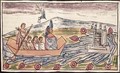 Fol 192v Montezuma II leaving rapidly after hearing of the landing of the Spanish - Diego Duran