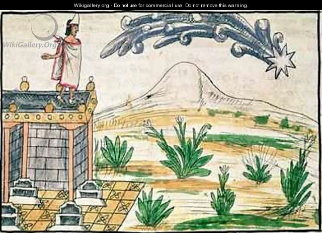 Montezuma II 1466-1520 watching a comet - Diego Duran