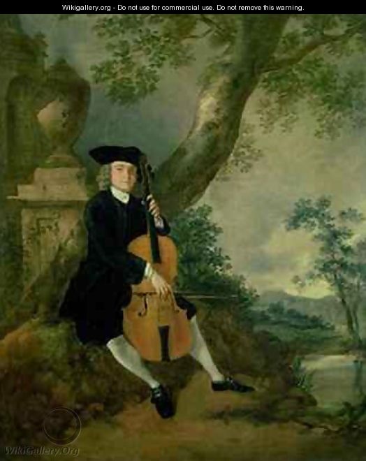 The Rev John Chafy Playing a Cello - Thomas Gainsborough