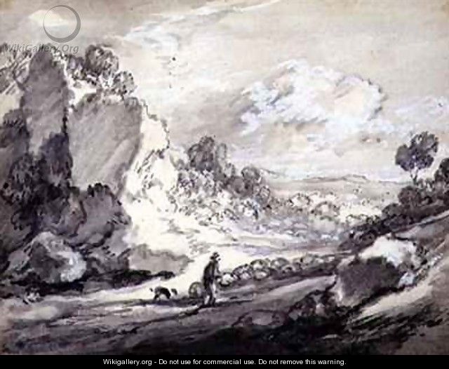 A Shepherd and his Flock - Thomas Gainsborough